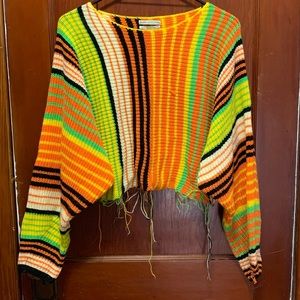 UO Dani Frayed Cropped Sweater